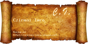 Czirmai Imre névjegykártya